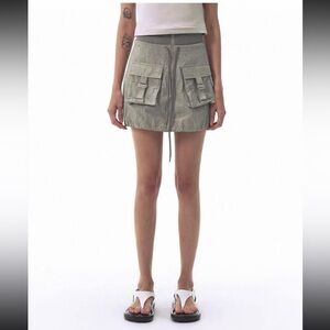 FAEfreeandeasy Cargo Skort Drawstring Utility Mini Skirt S